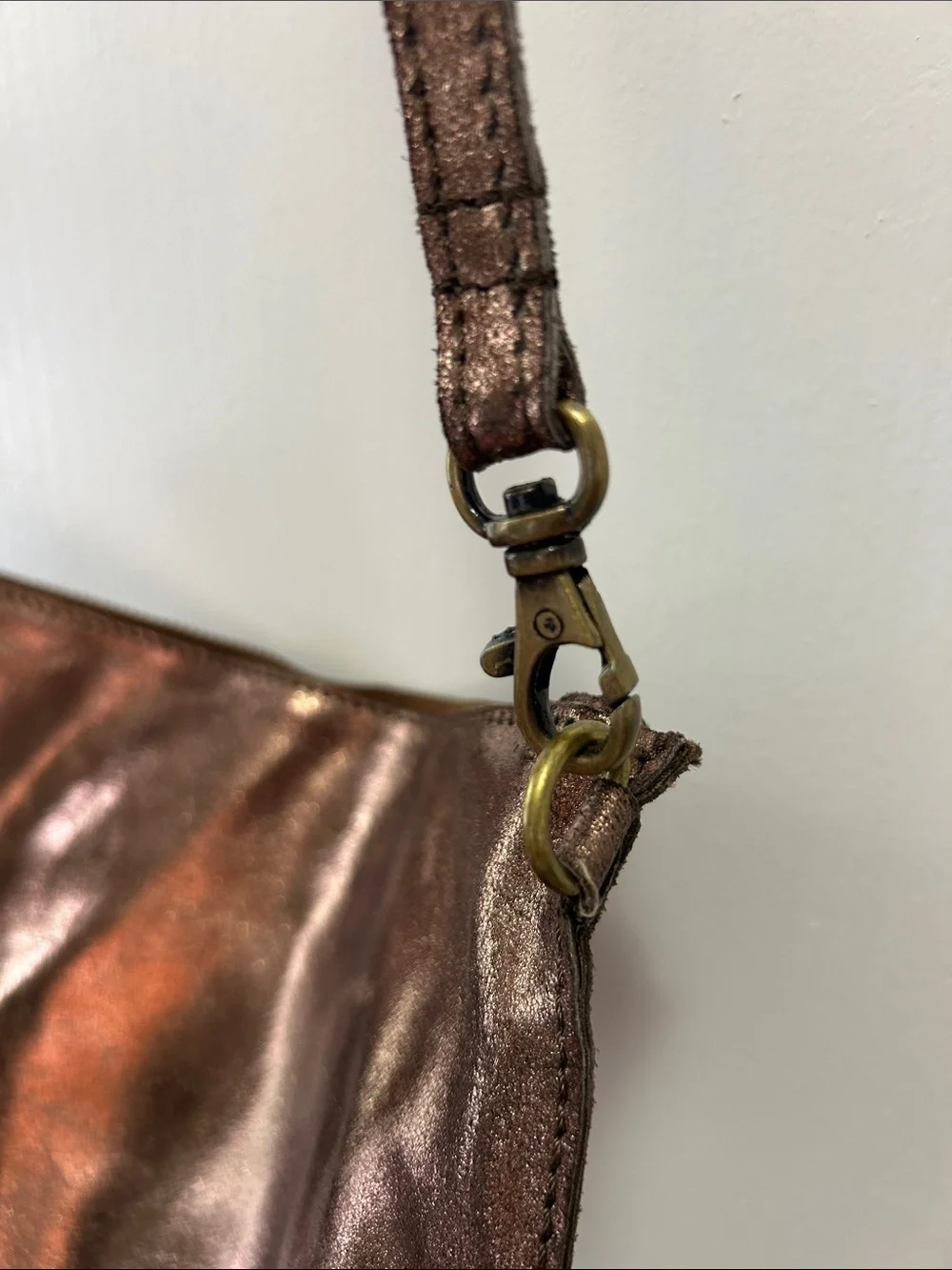 Anthropologie EAST Metallic Bronze Crossbody Bag